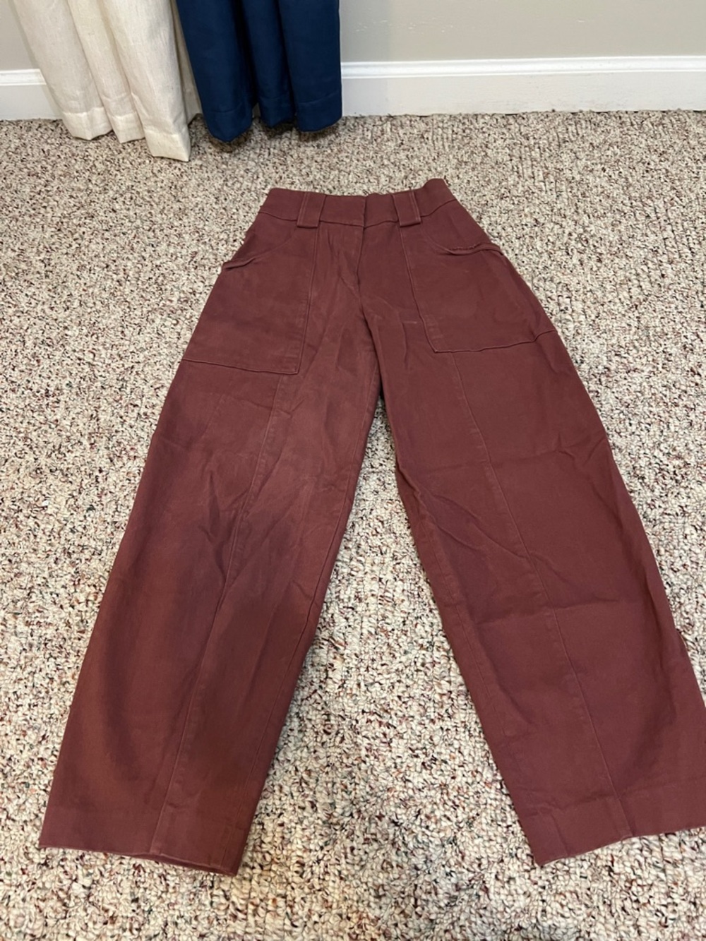 Women’s Wide-Leg Utility Pants in Rust Brown
